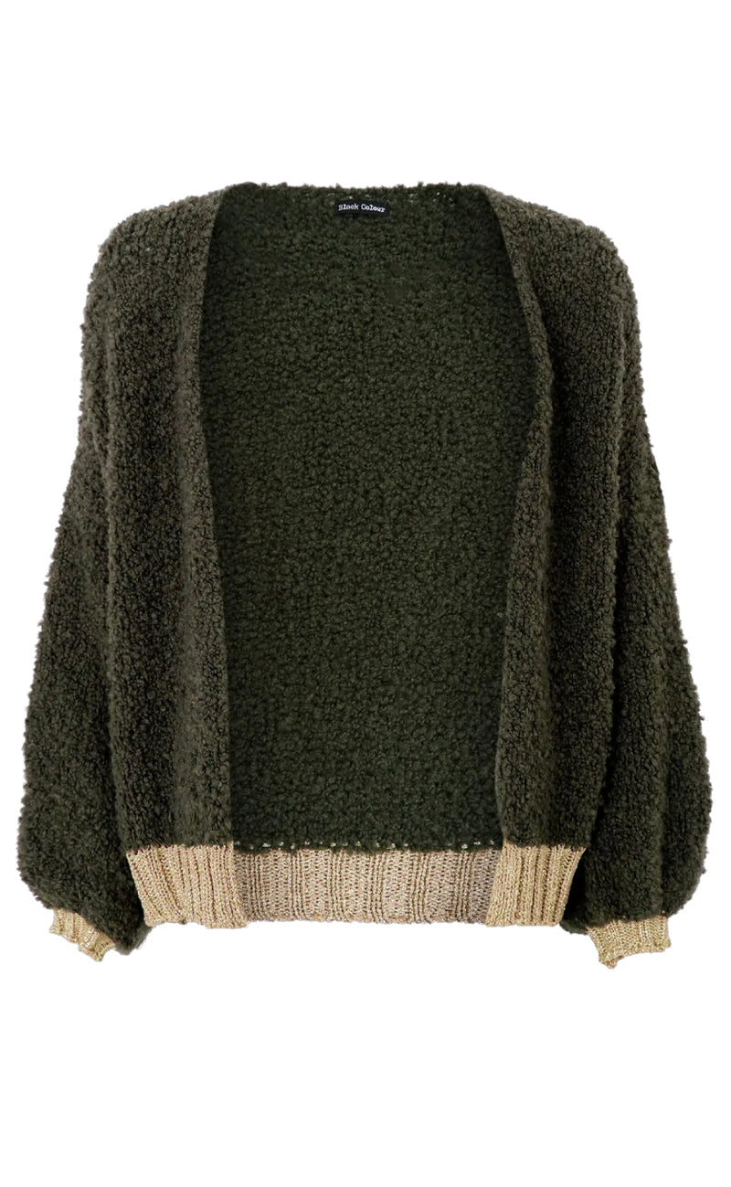Black Colour Cardigan - Teddy - Army