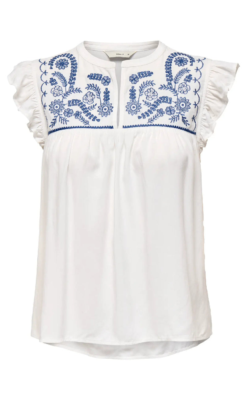 ONLY Topp - Vestine - Cloud Dancer/Blue