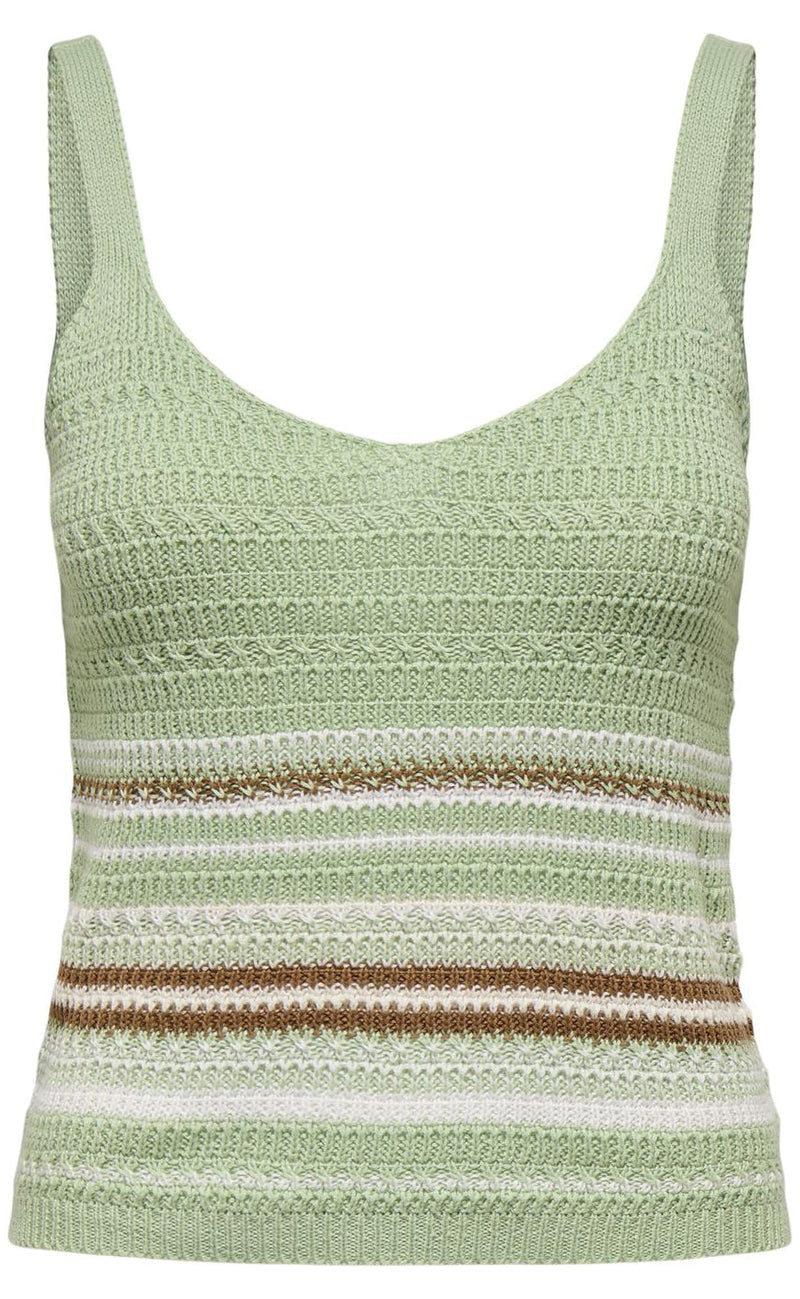 JDY Topp - Tropical - Smoke Green/Toasted Coconut/Birch