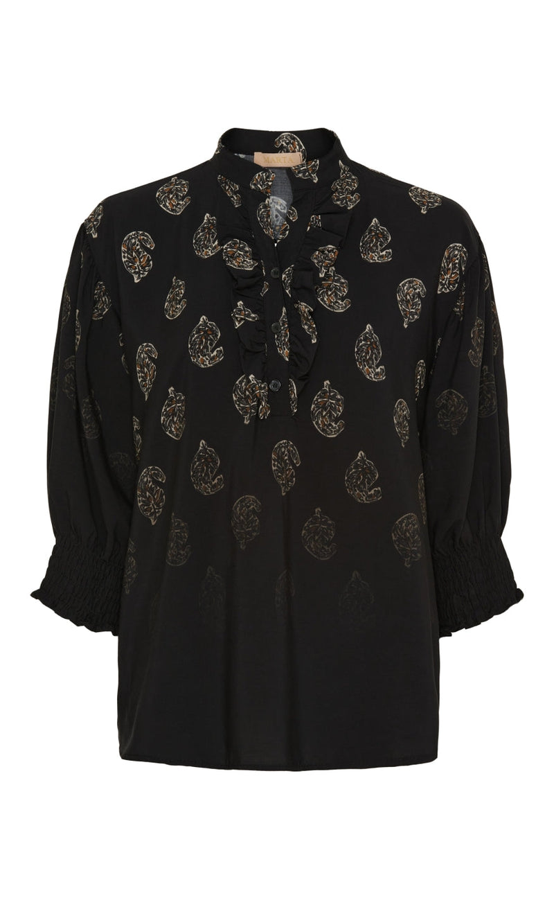 Marta Du Chateau Skjorte - 6317 Unnur - Black Faded