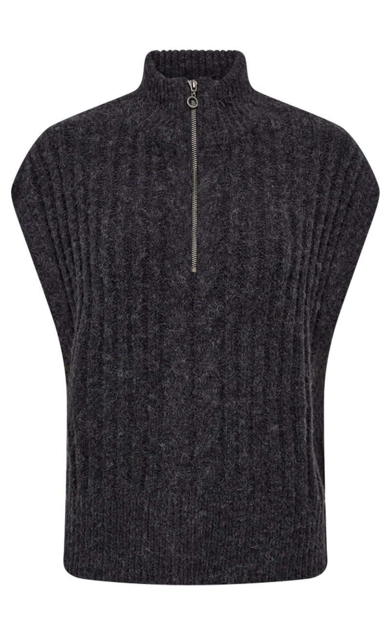 Freequent Vest - Sila - Dark Grey Melange