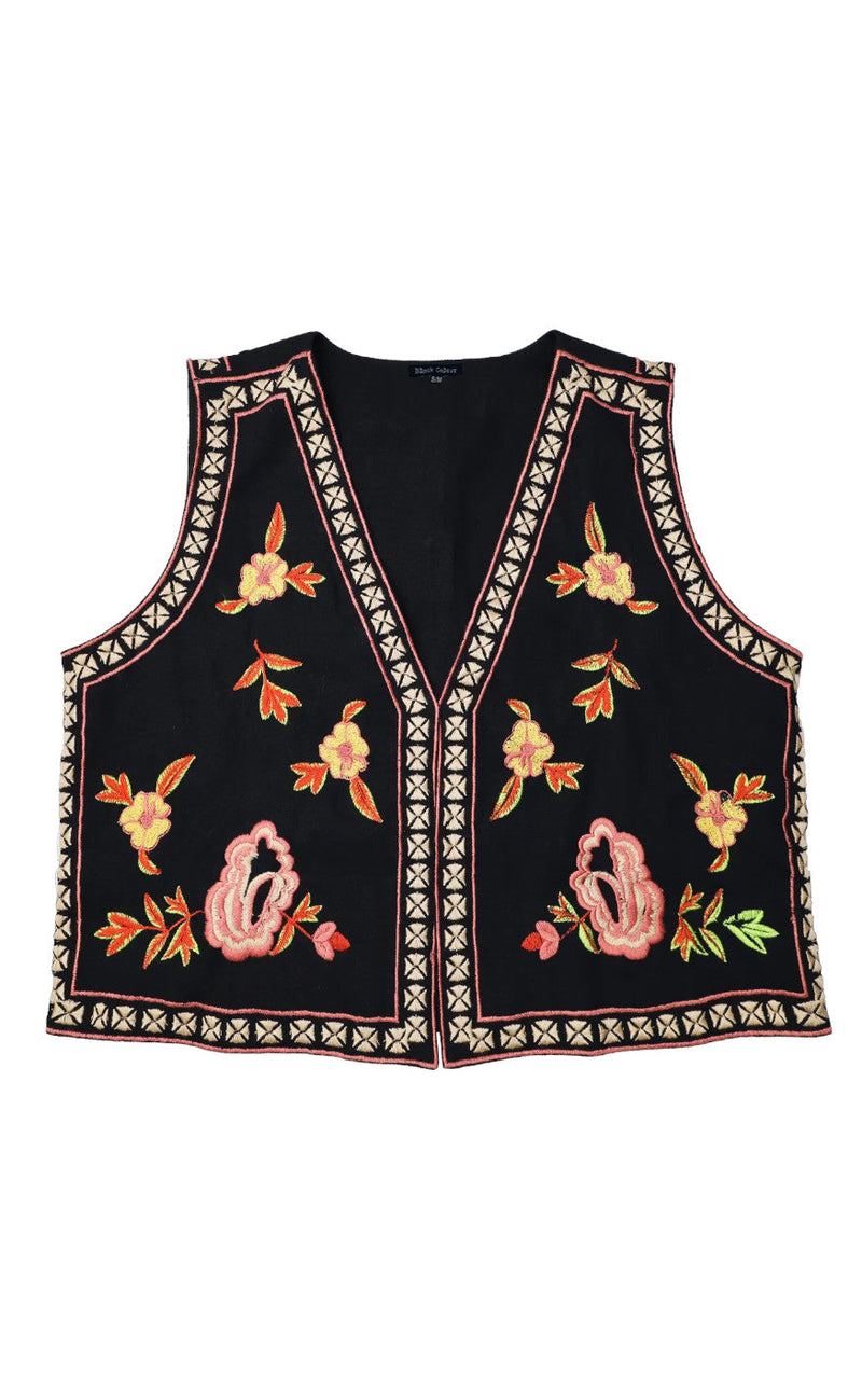 Black Colour Vest - Lulu - Black