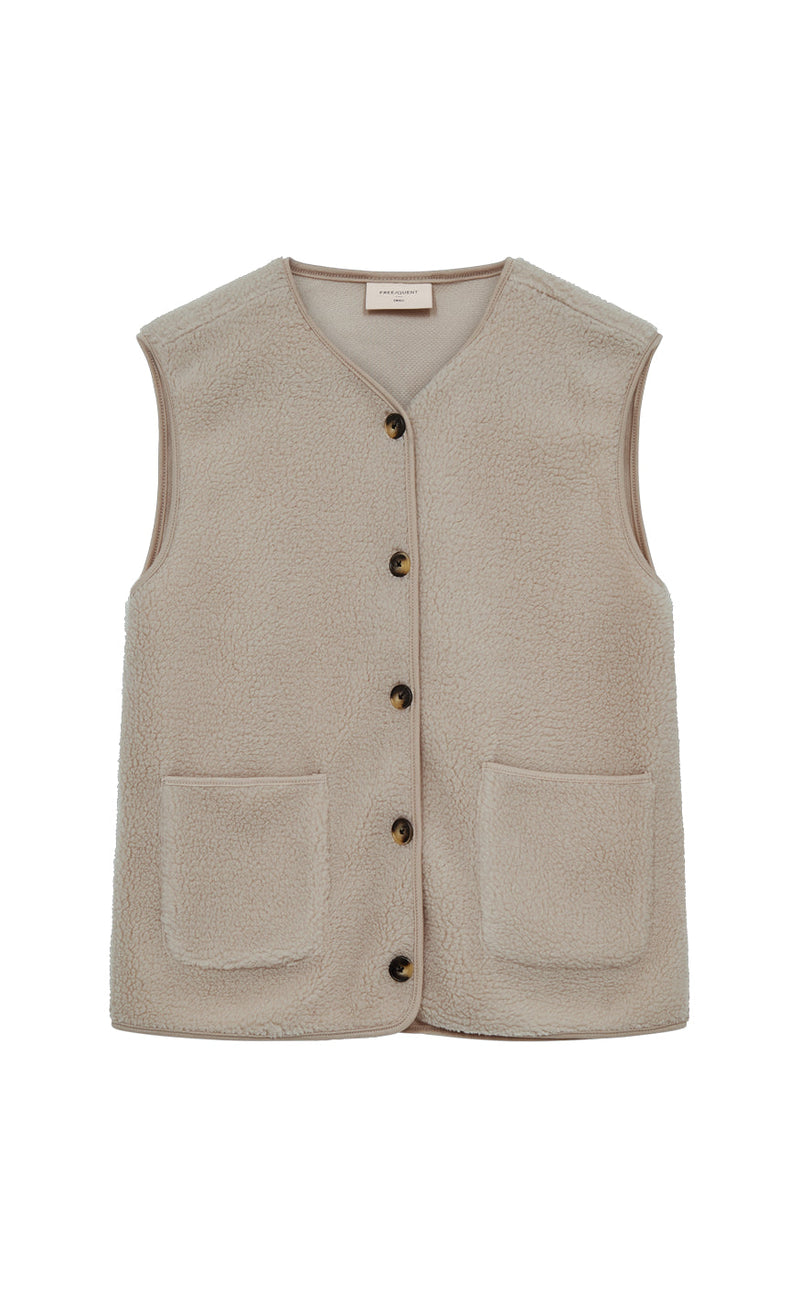 Freequent Vest - Teddy - Simply Taupe