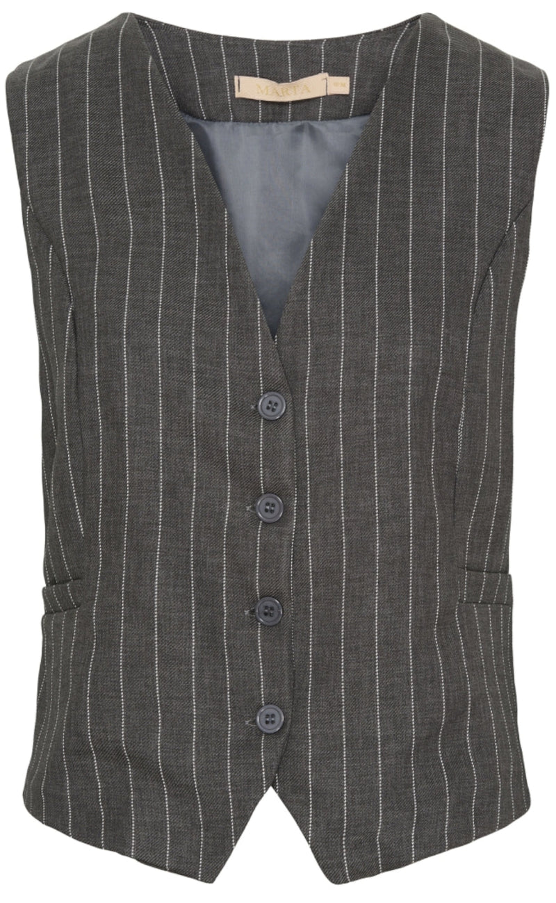 Marta Du Chateau Vest - 81093 Solveig - Grey Stripe