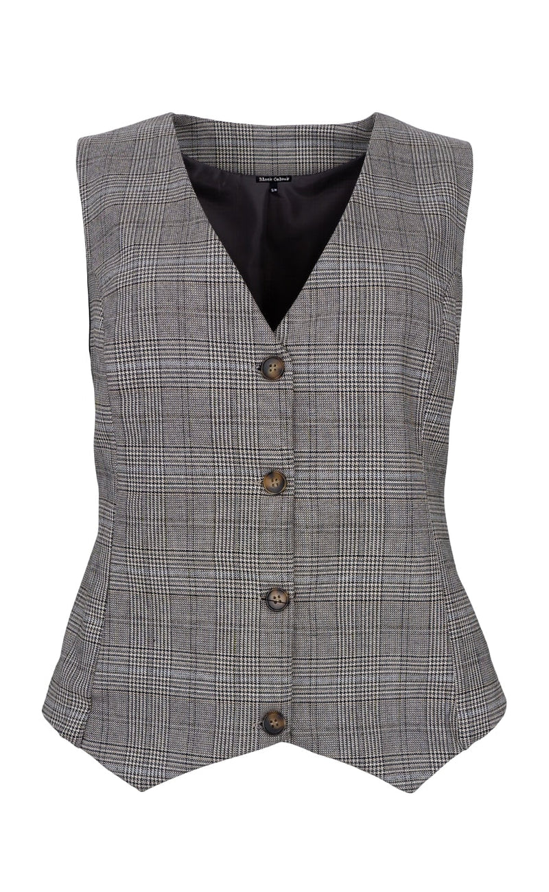 Black Colour Vest - Nikka - Grey