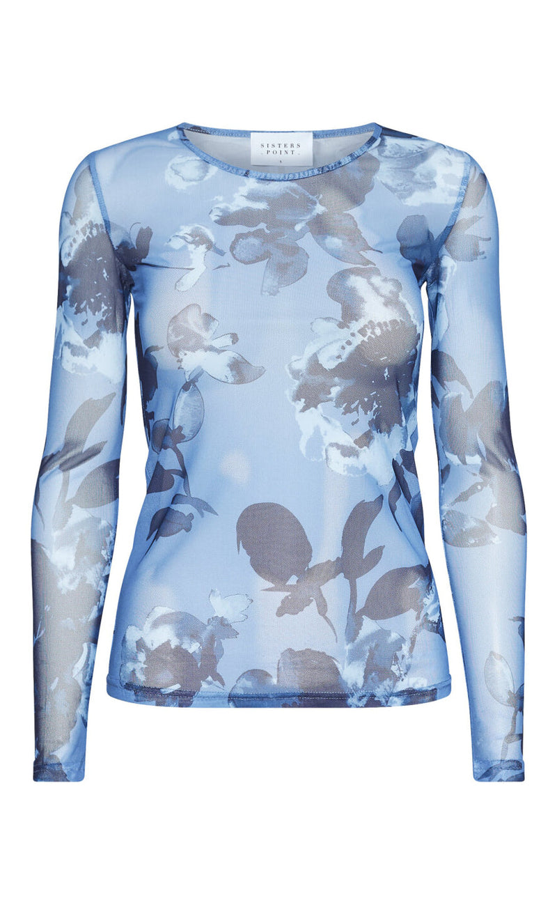Sisters Point Bluse - Vinni-O10 - Blue/Flower