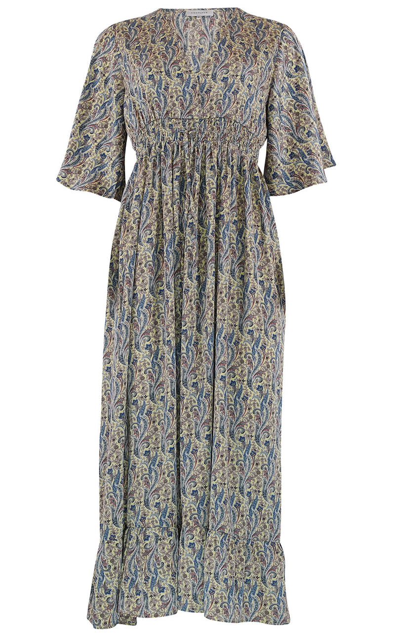Continue Kjole - Thilde - Yellow Paisley
