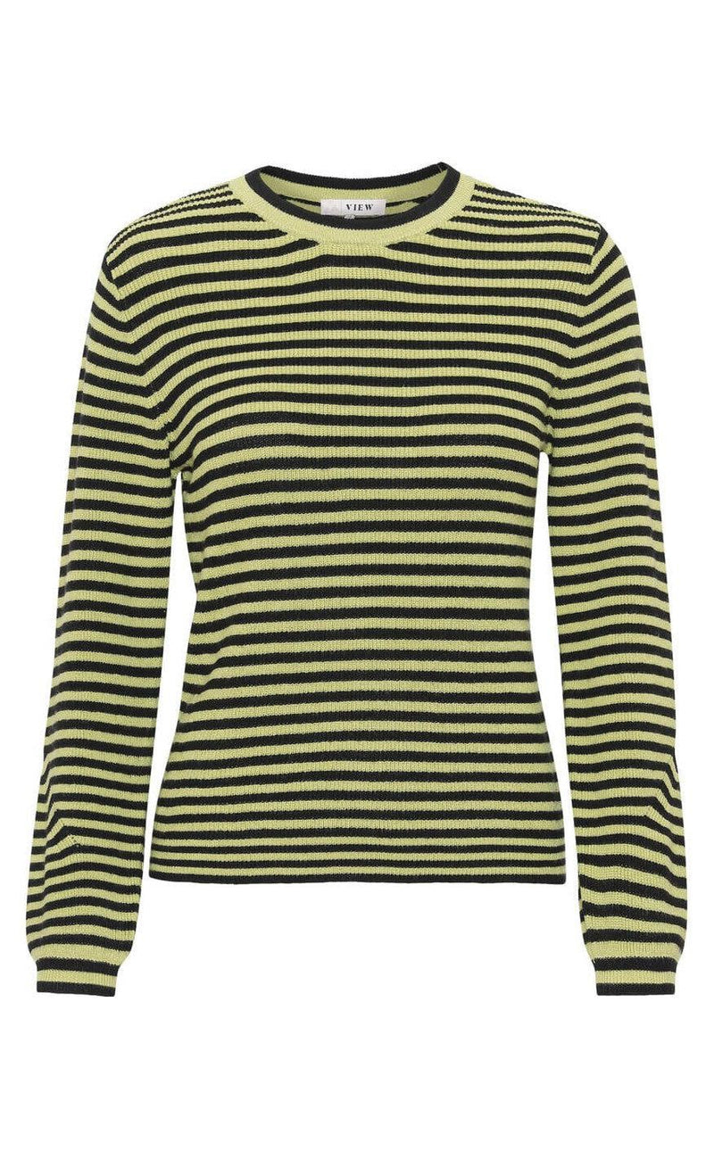 A-View Bluse - Violet Knit Blouse - Black/Green