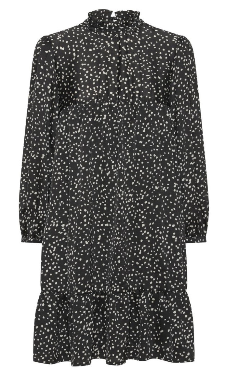 A-View Kjole - Jill - Black With White Dots