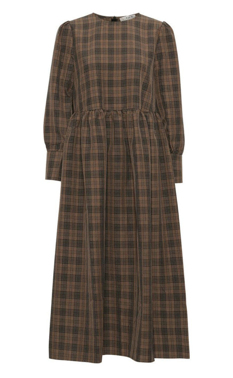 A-View Kjole - Ocean Long - Brown Check