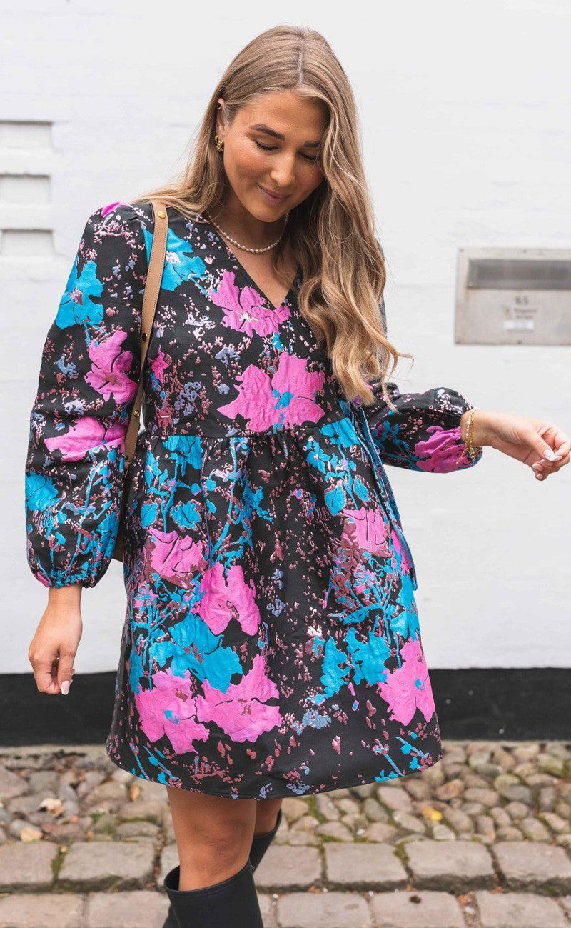 A-View Kjole - Veli - Black/Pink/Blue