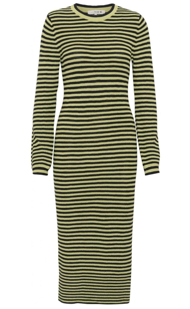 A-View Kjole - Violet Knit Dress - Black/Green