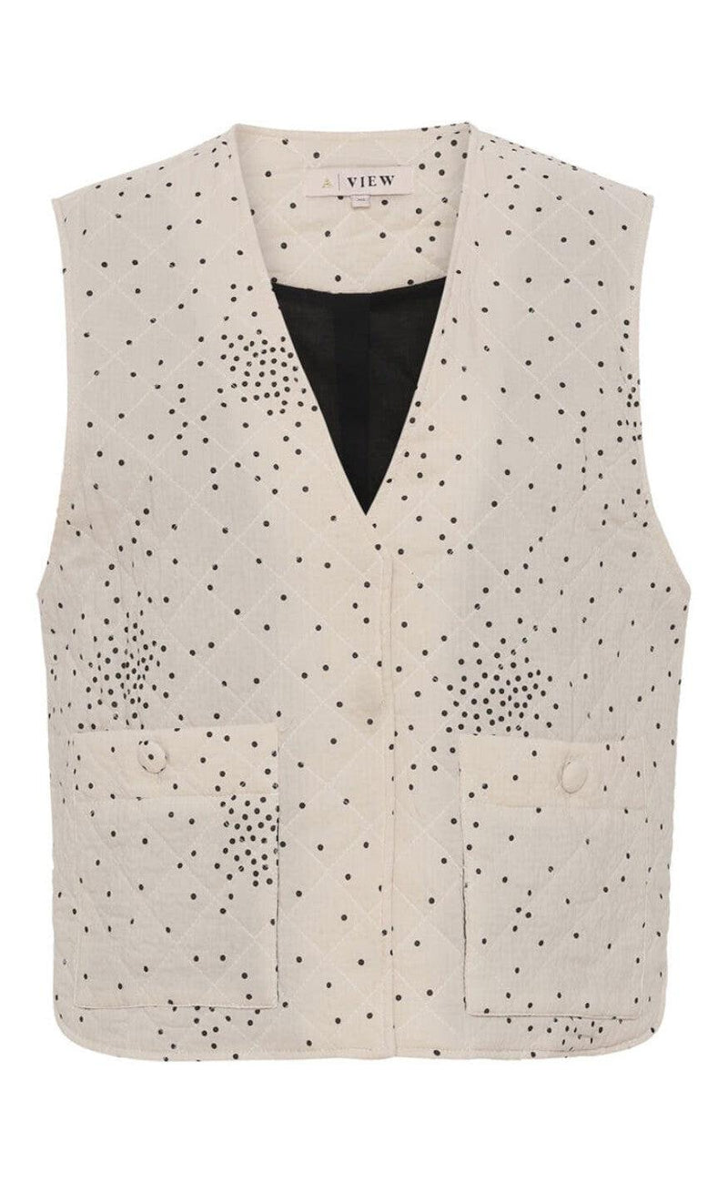 A-View Vest - Rubi - Off White With Black Dot
