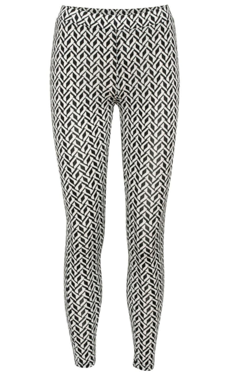 A-view Leggings - Scarlet - Black/White