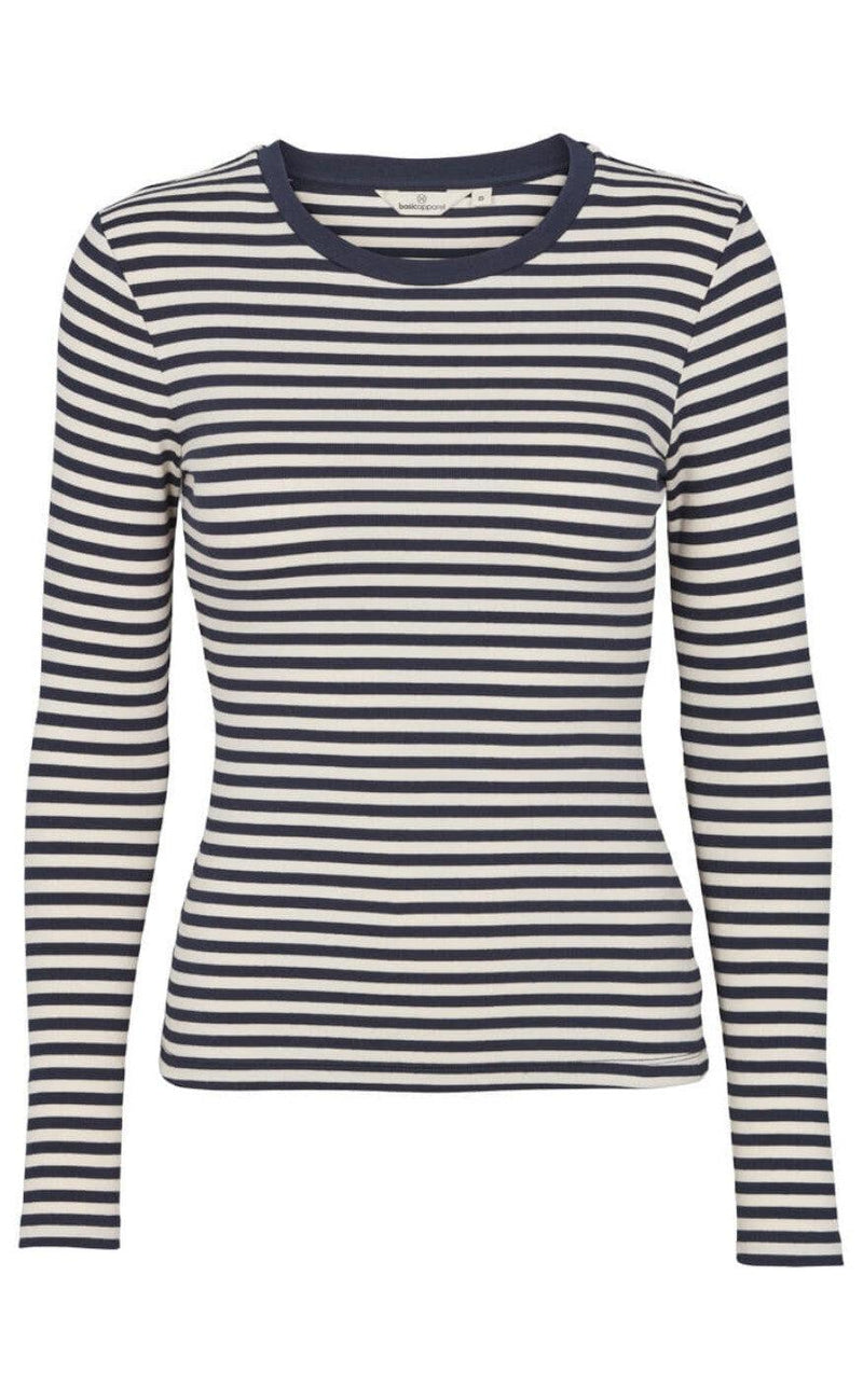 Basic Apparel Bluse - Ludmilla - Birch/Navy