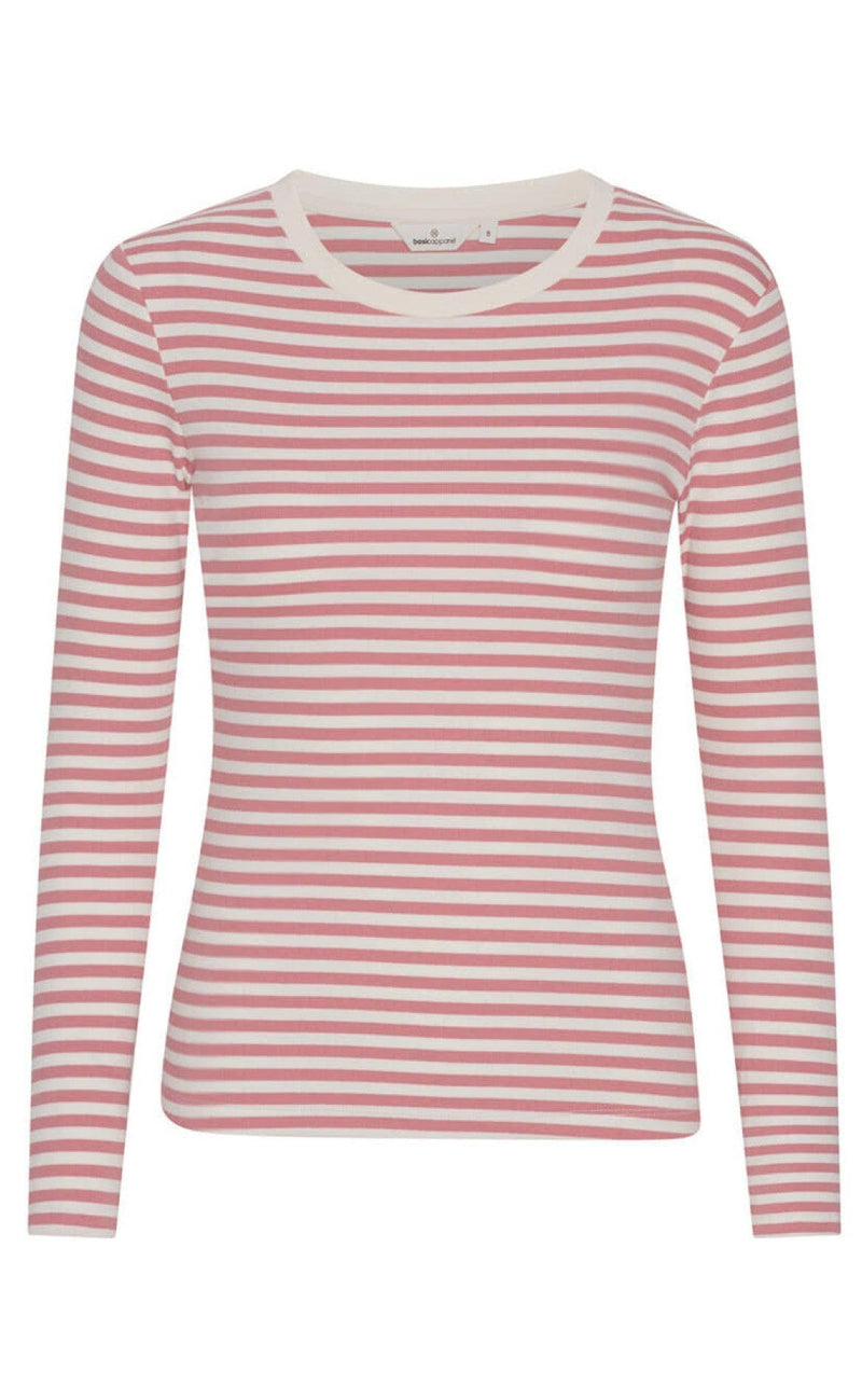 Basic Apparel Bluse - Ludmilla - Old Rose/Whisper White