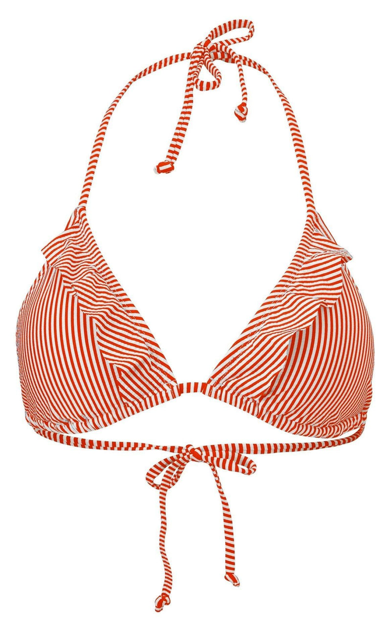 Beck Söndergaard Bikini Overdel - Striba Bel Frill - Grenadine