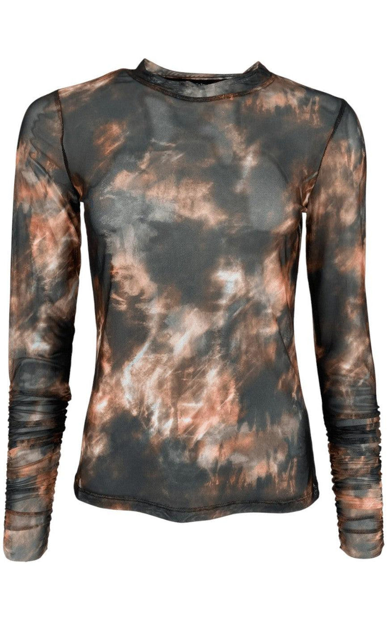 Black Colour Blouse - Pisa Mesh - Coffee Batik