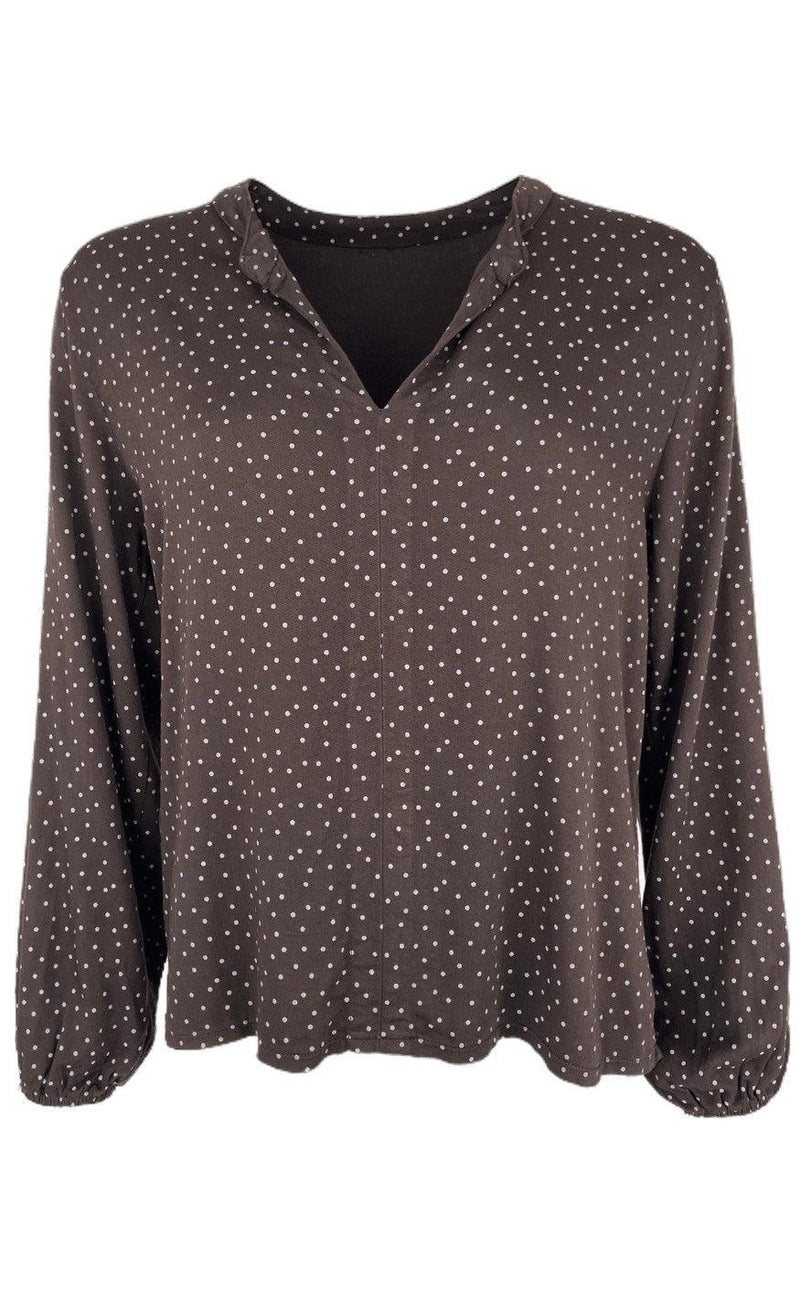 Black Colour Bluse - Bianca Dot - Coffee Dot
