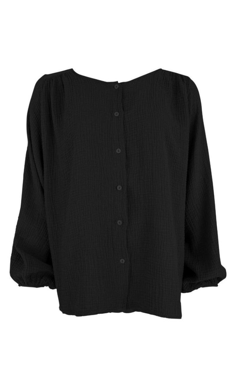 Black Colour Bluse - Dune Puff - Black