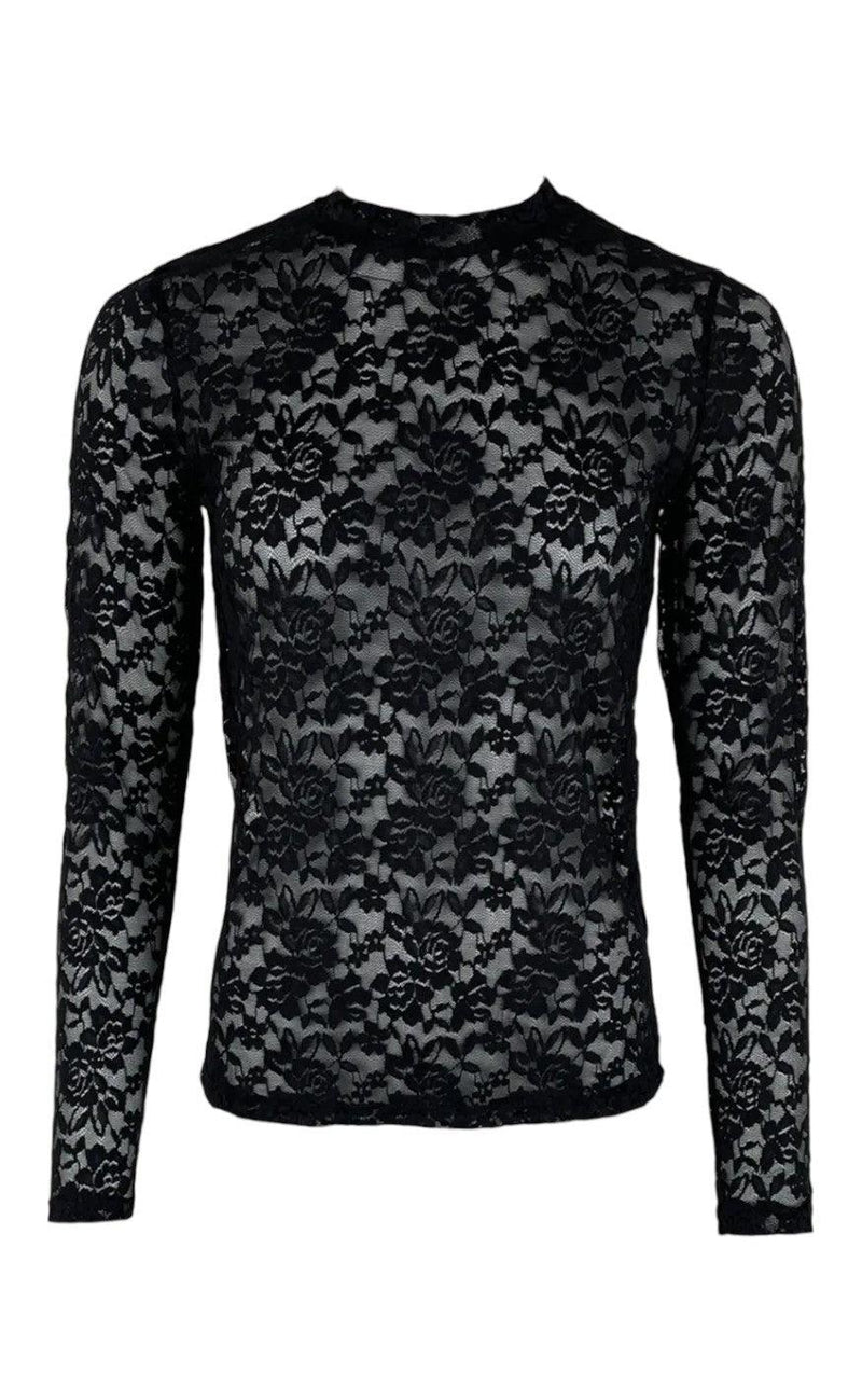 Black Colour Bluse - Eloise Lace - Black