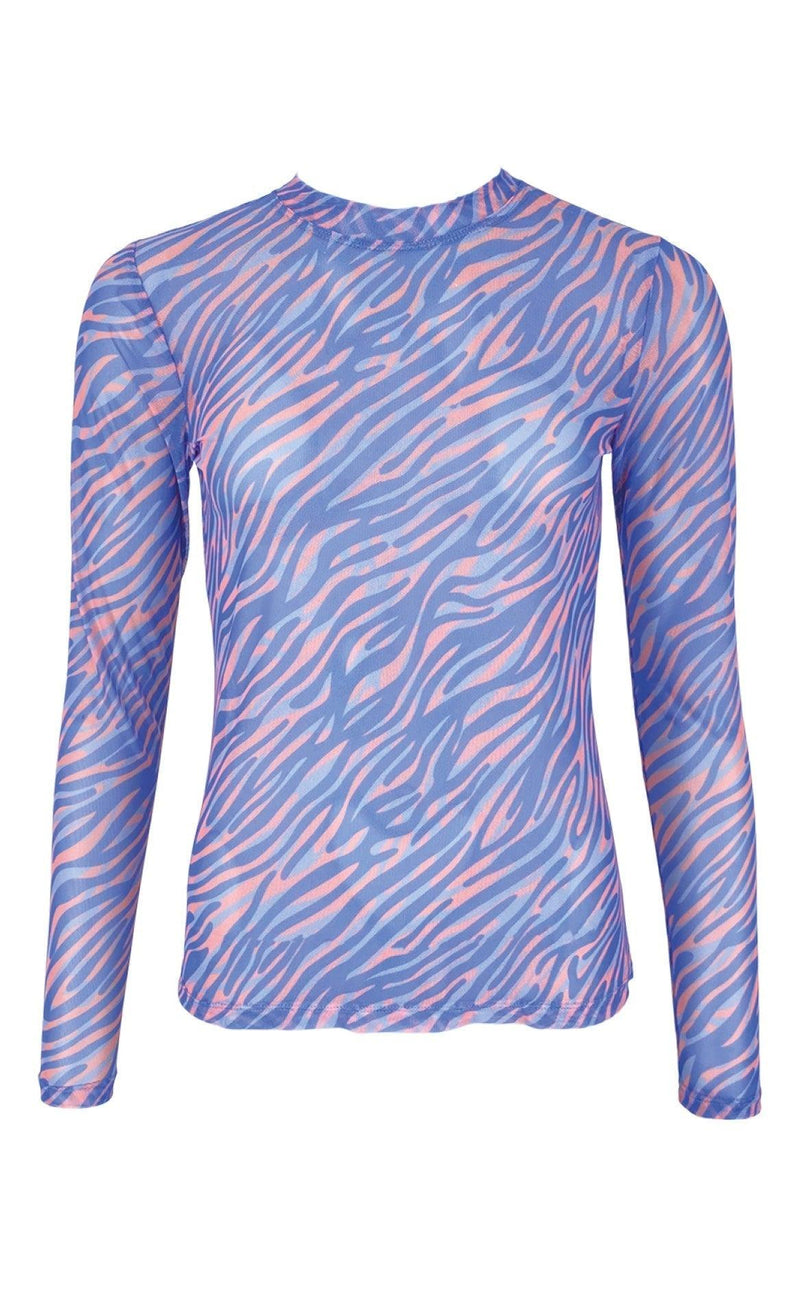 Black Colour Bluse - Florence Mesh - Blue Zebra