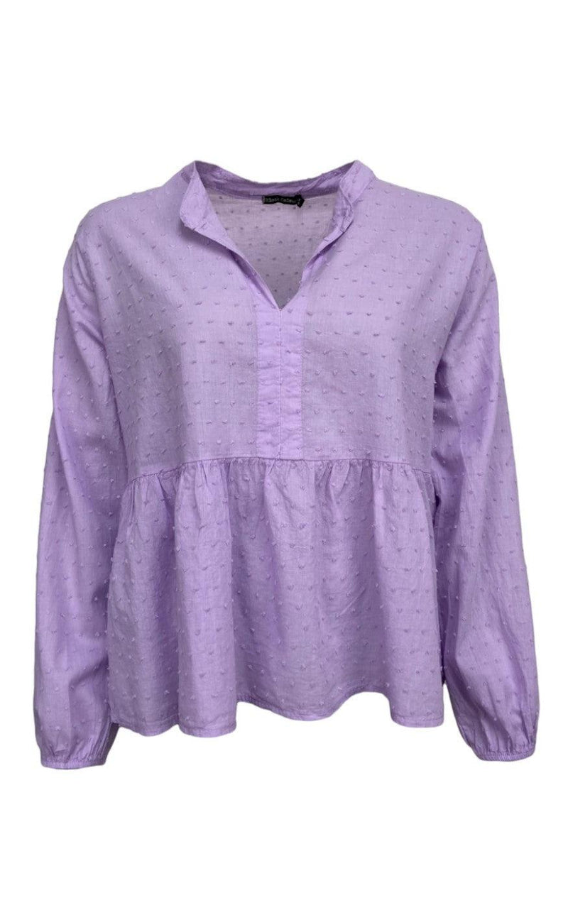 Black Colour Bluse - Frigg Cotton - Lavender