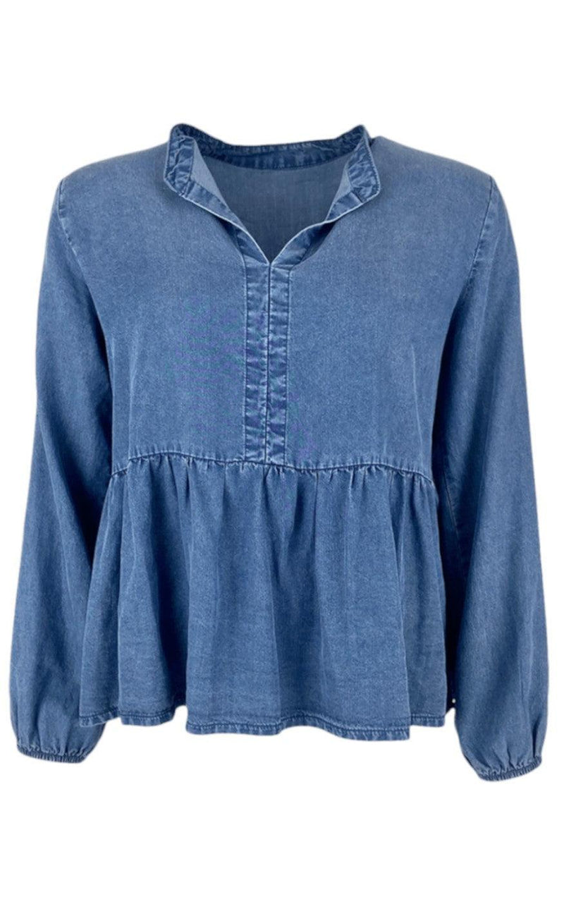 Black Colour Bluse - Frigg Denim - Denim Blue