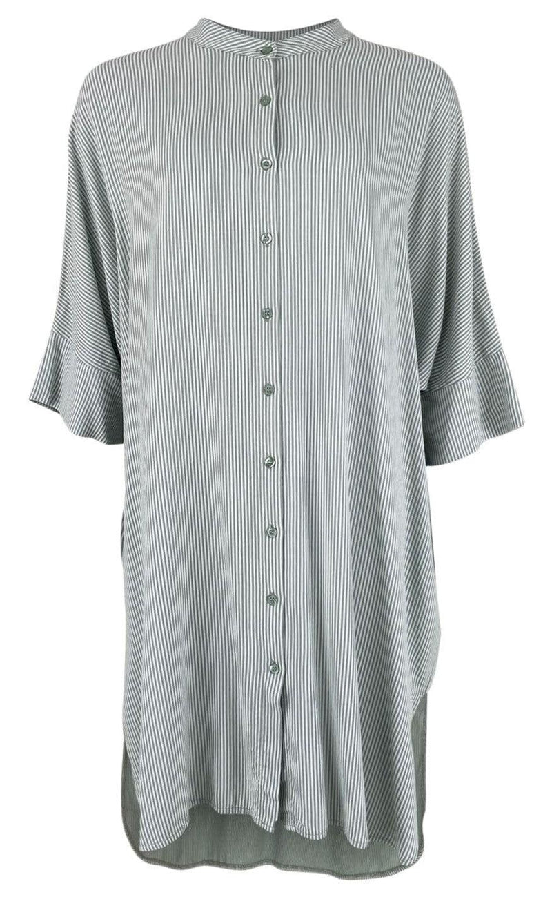 Black Colour Bluse - Isolde Oversized - Olive Striped