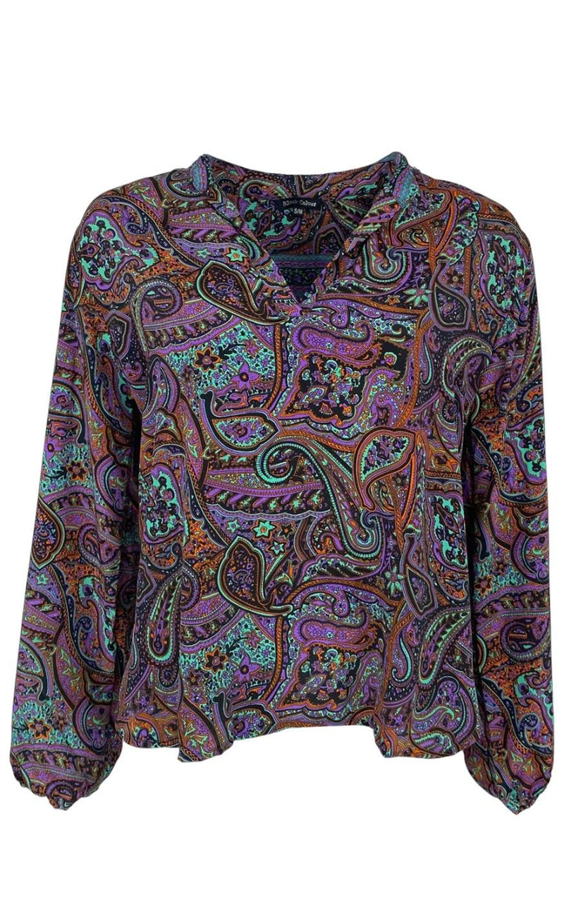 Black Colour Bluse - Luna Kaftan - Vibrant Amber