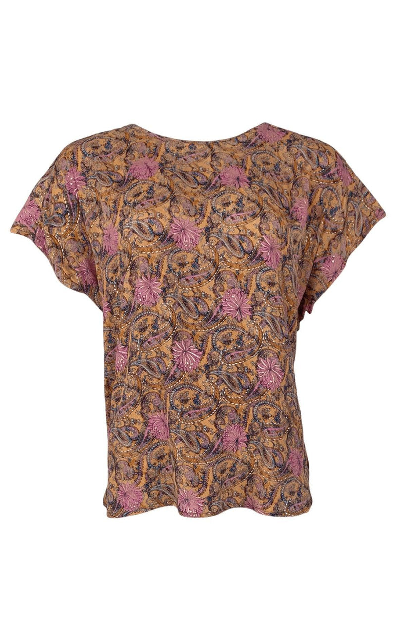 Black Colour Bluse - Luna s/s - Pastel Peach