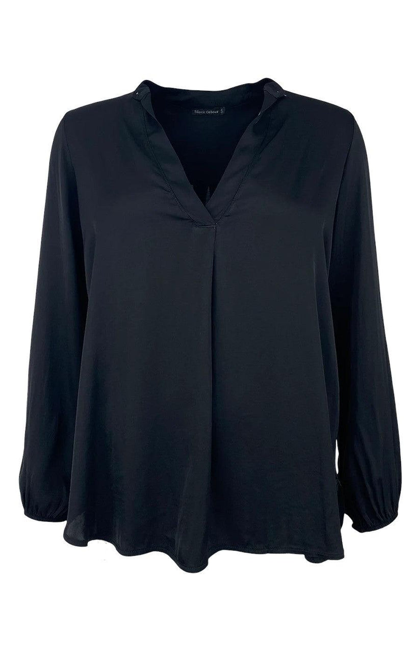 Black Colour Bluse - Vibella - Black