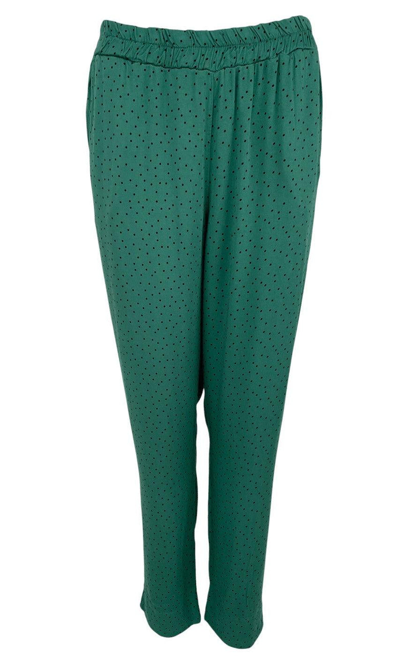 Black Colour Bukser - Bianca Dot - Green Dot