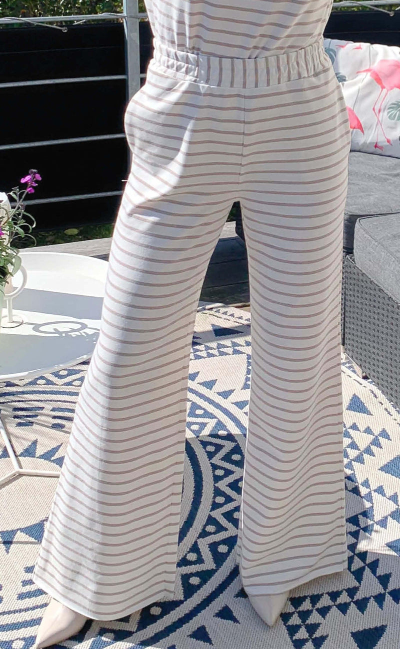 Black Colour Bukser - Jamie Diy - Beige Stripe