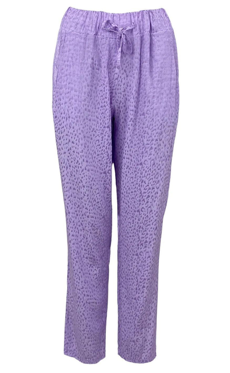 Black Colour Bukser - Leonora Satin - Lavender