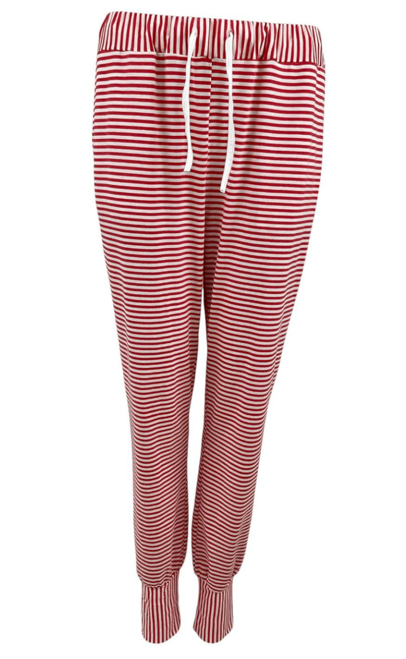 Black Colour Bukser - Polly Jersey Striped - Coral