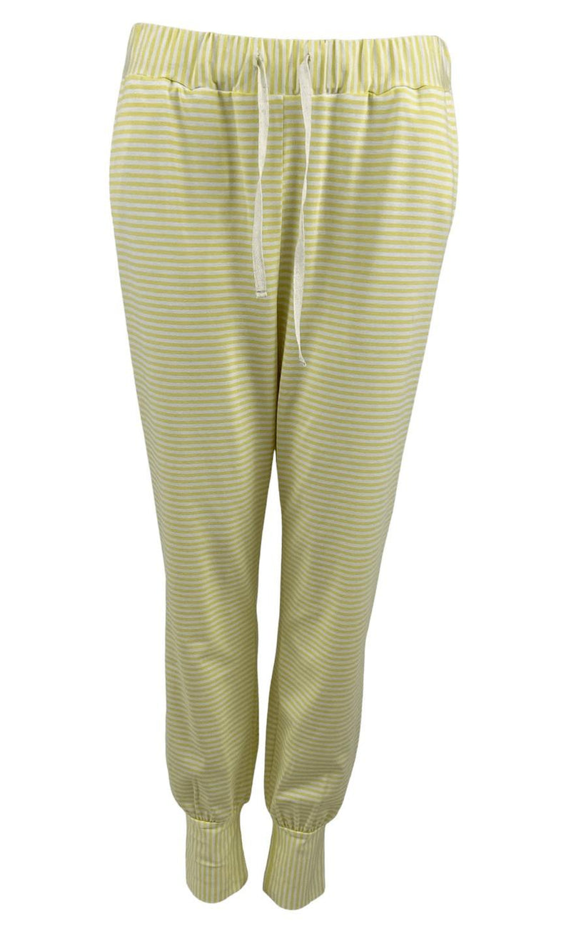 Black Colour Bukser - Polly Jersey Striped - Yellow