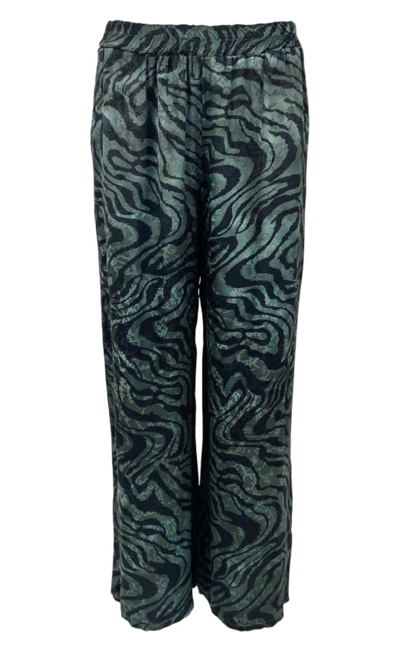Black Colour Bukser - Tally Satin - Army
