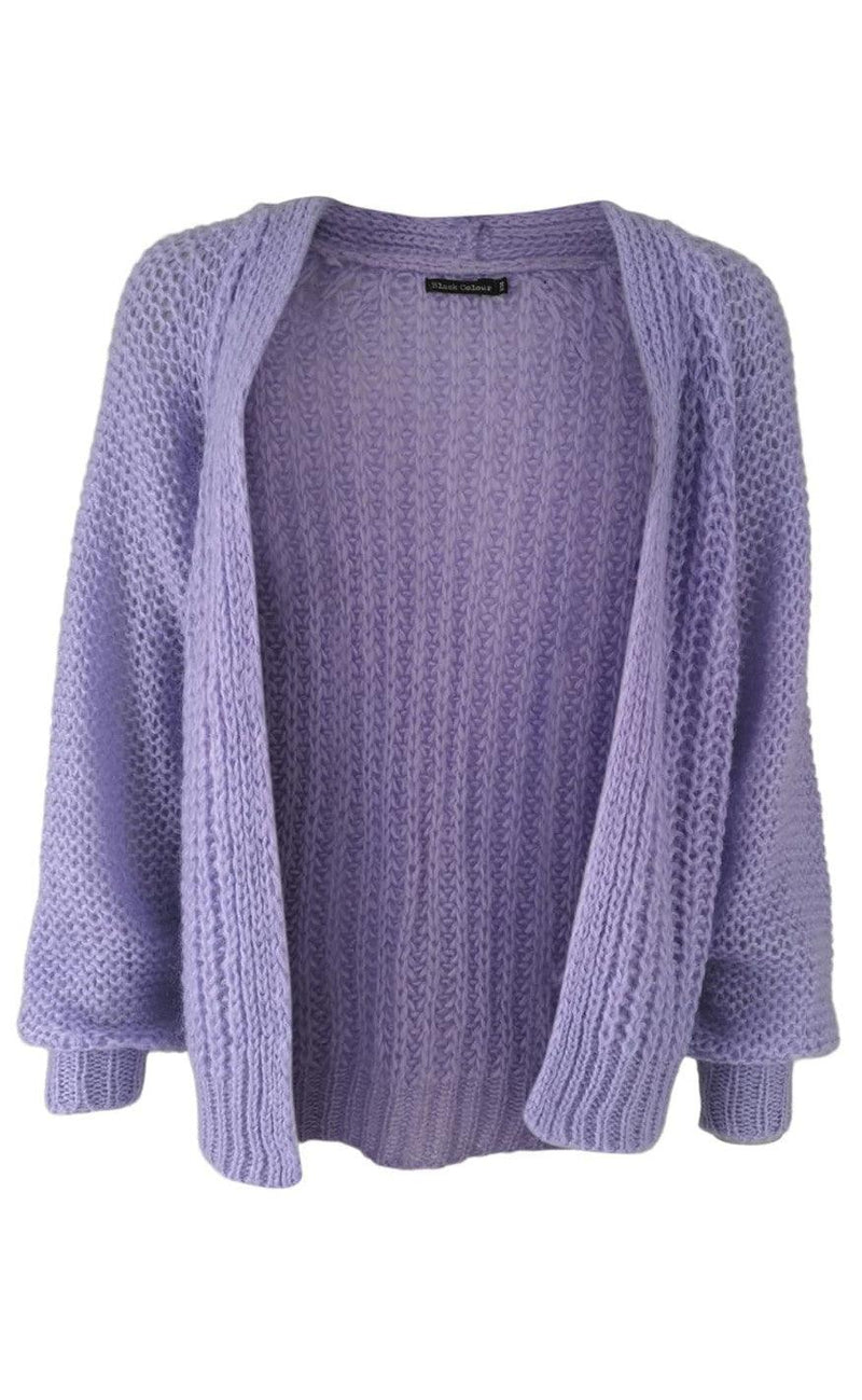 Black Colour Cardigan - Felicity Short - Purple