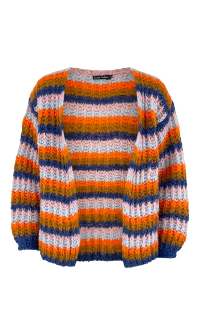 Black Colour Cardigan - Paco - Orange