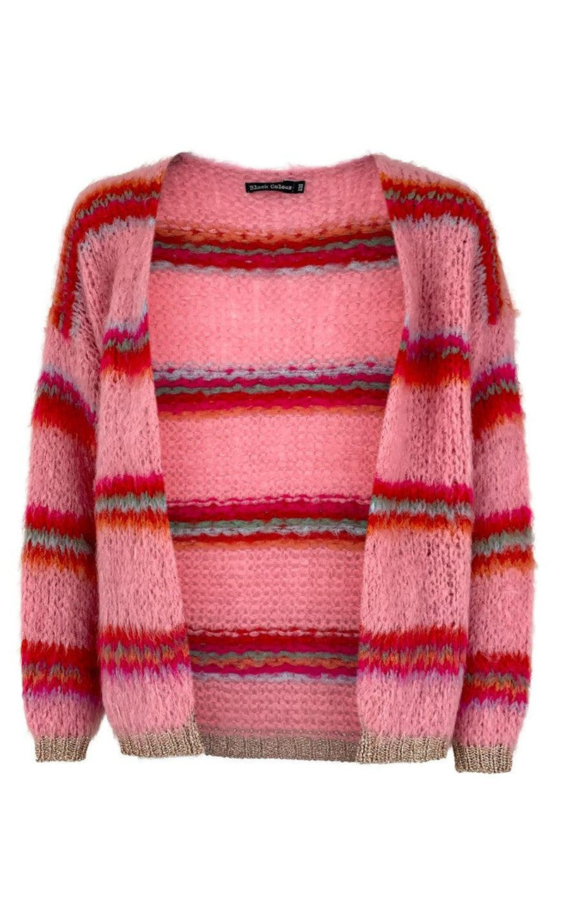 Black Colour Cardigan - Tailor Brushed - Candy Pink