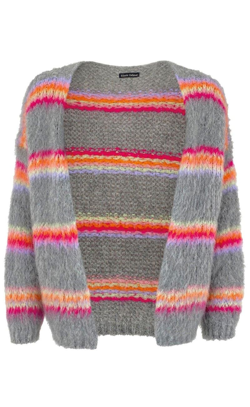 Black Colour Cardigan - Tiffany - Grey