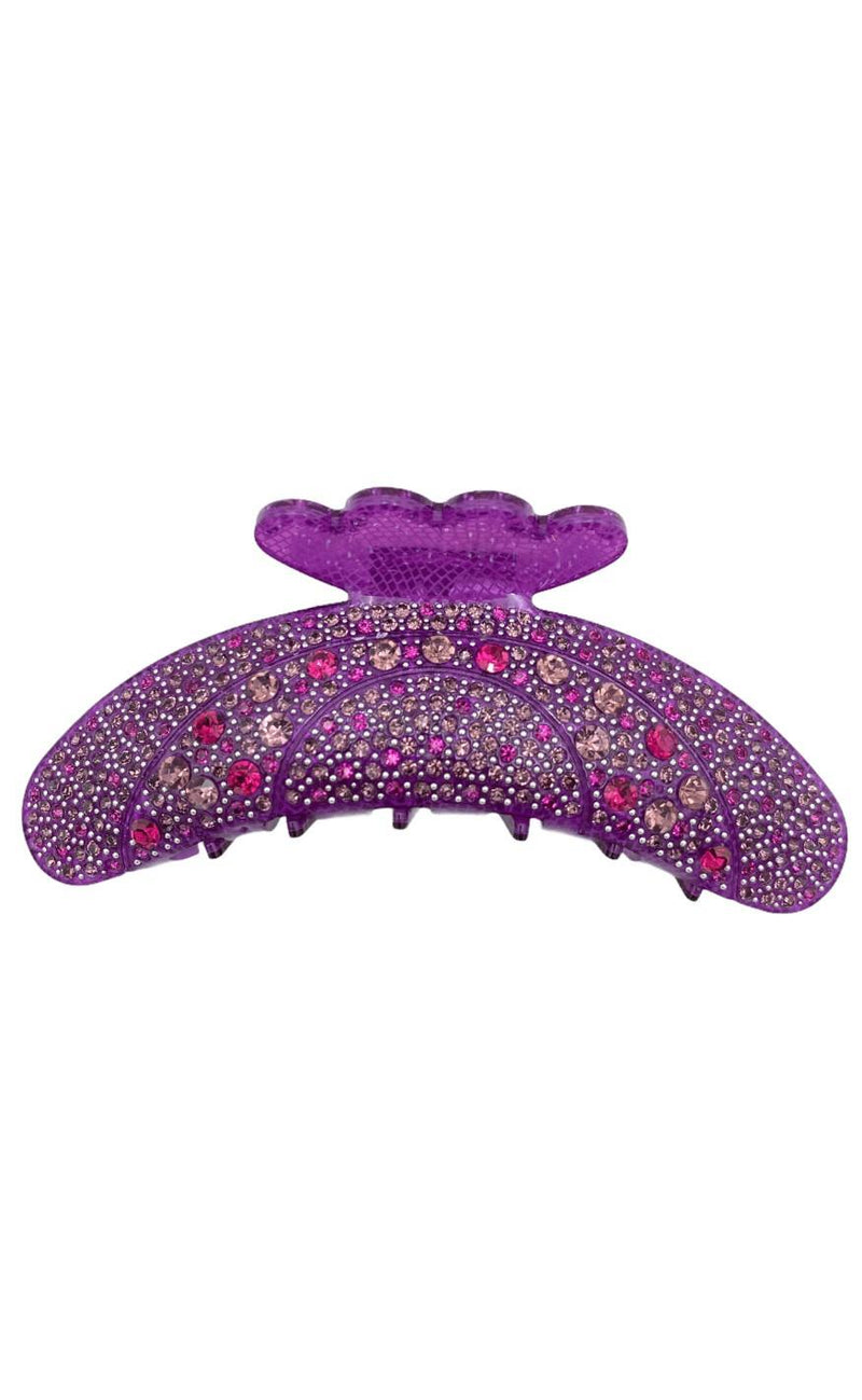 Black Colour Hårklemme - Diamond Big Rhinestone - Purple