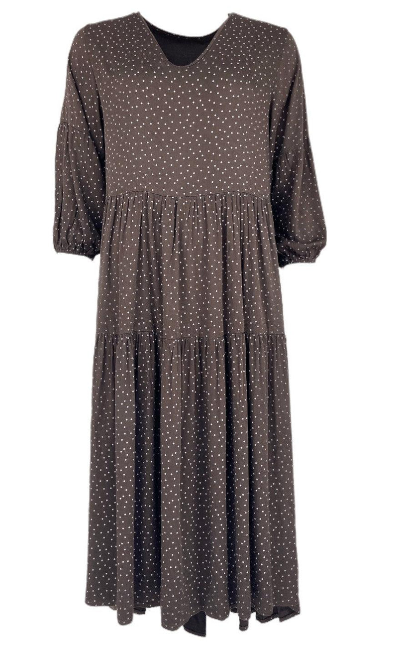 Black Colour Kjole - Bianca Dot - Coffee Dot