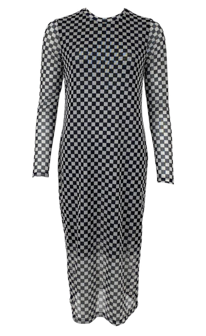 Black Colour Kjole - Florence Mesh - Black Square