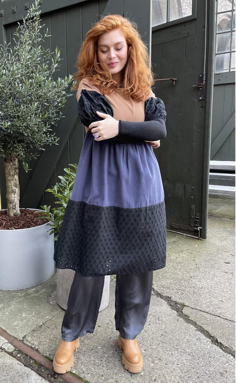 Black Colour Kjole - Kenza Lace - Navy