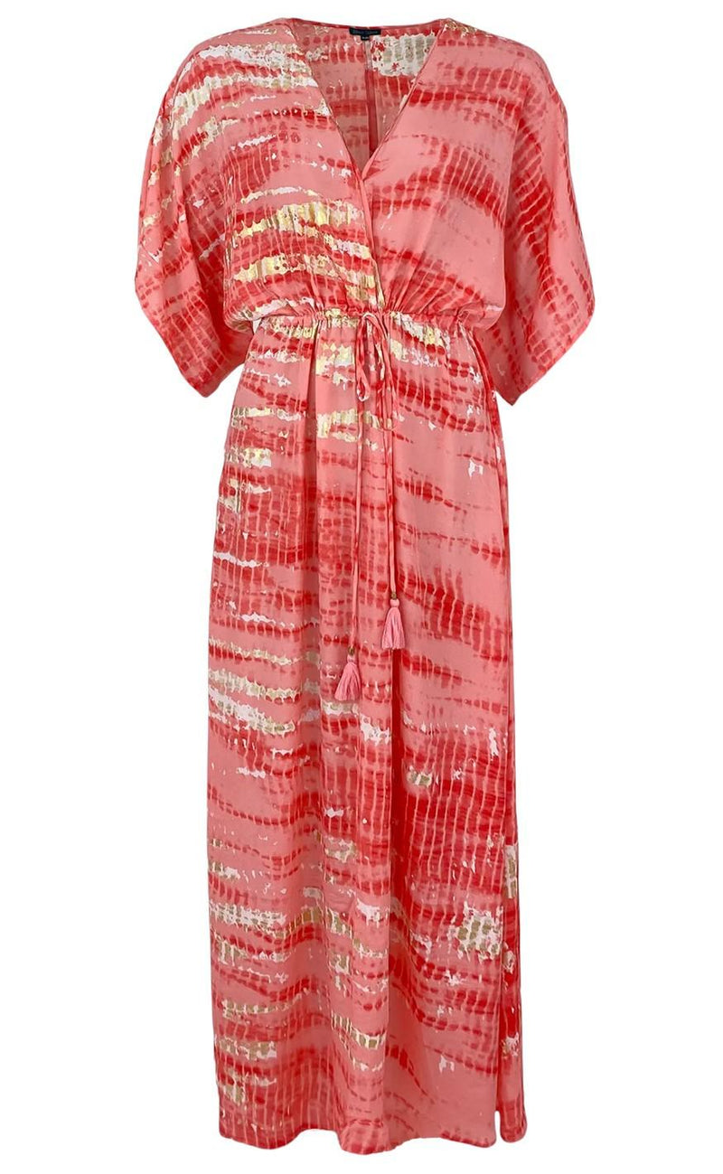 Black Colour Kjole - Luna Long V-Neck - Coral Gold Tie