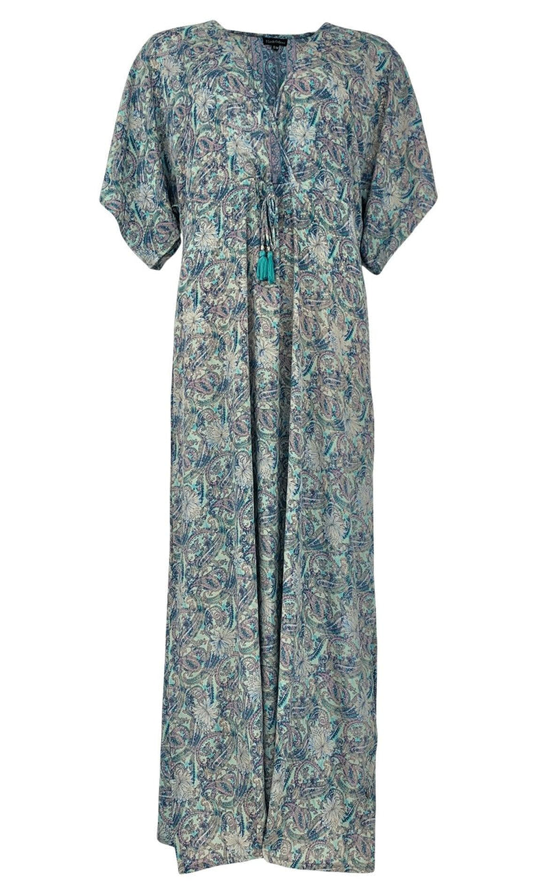 Black Colour Kjole - Luna Long V-Neck - Pastel Mint