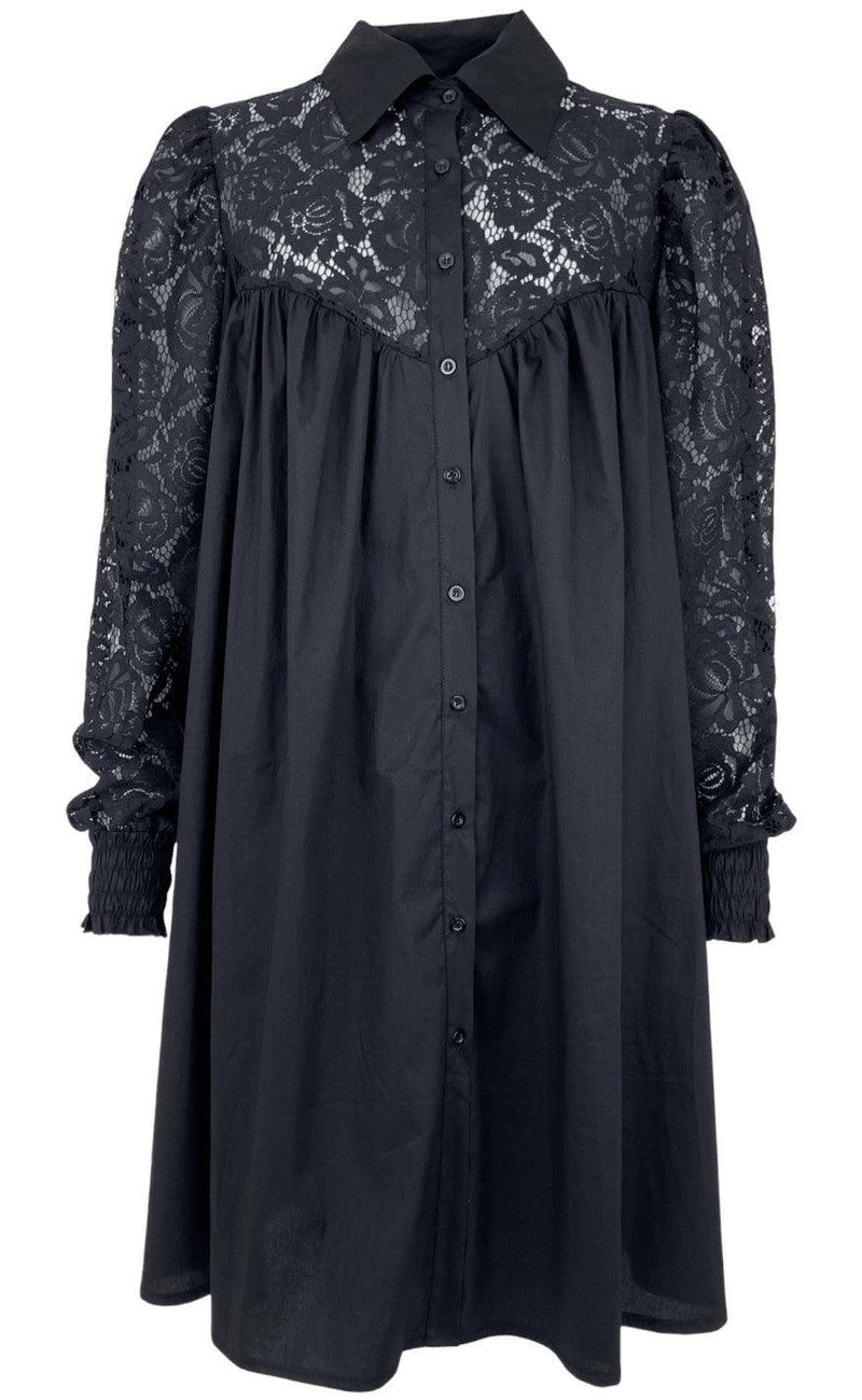 Black Colour Kjole - Malika - Black