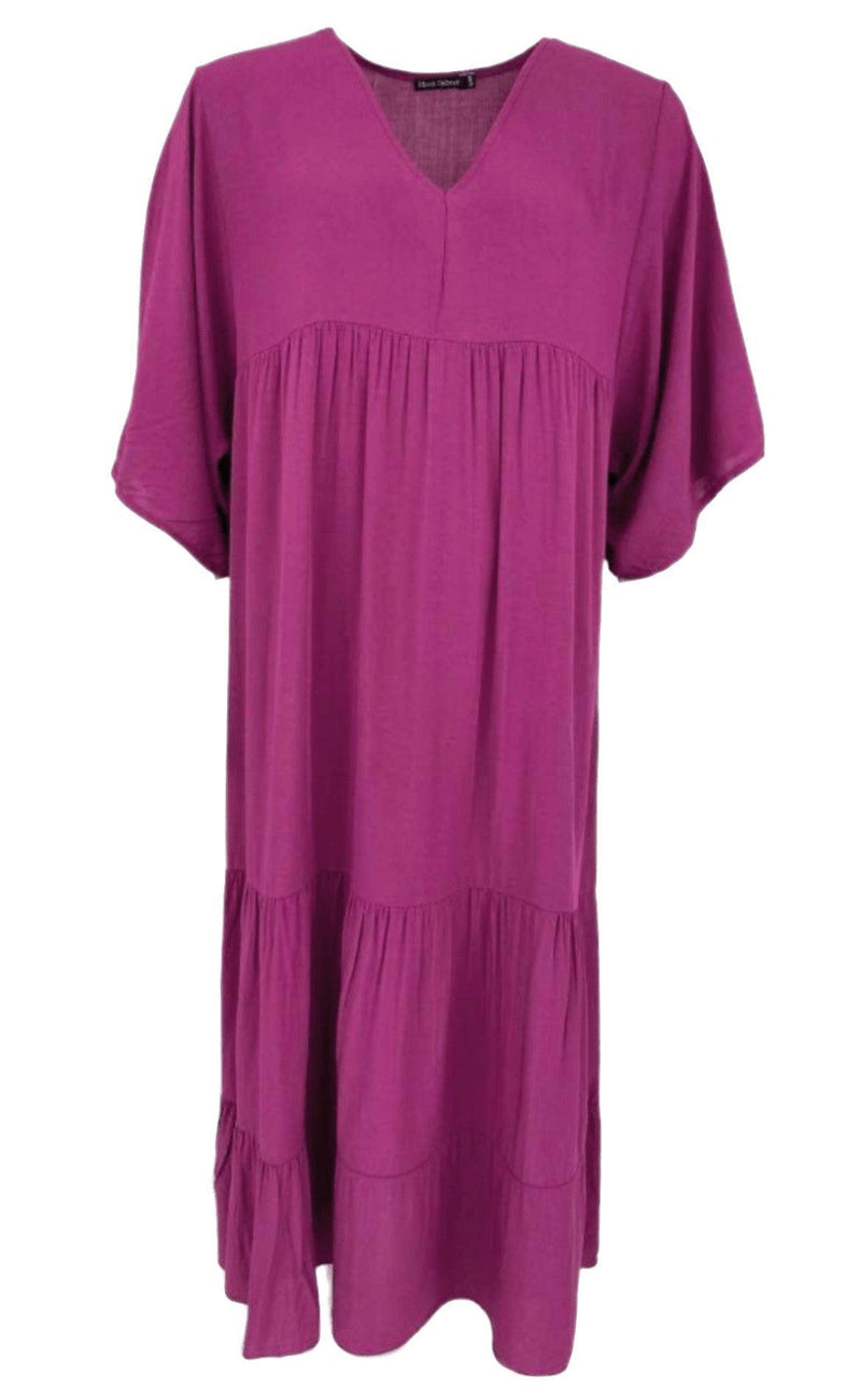 Black Colour Kjole - Ollie - Fuchsia